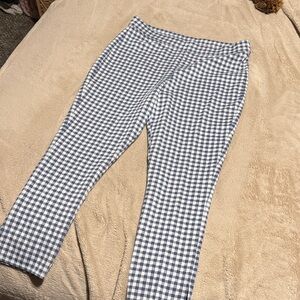 Nordstrom Navy and Cream Checkered Pants